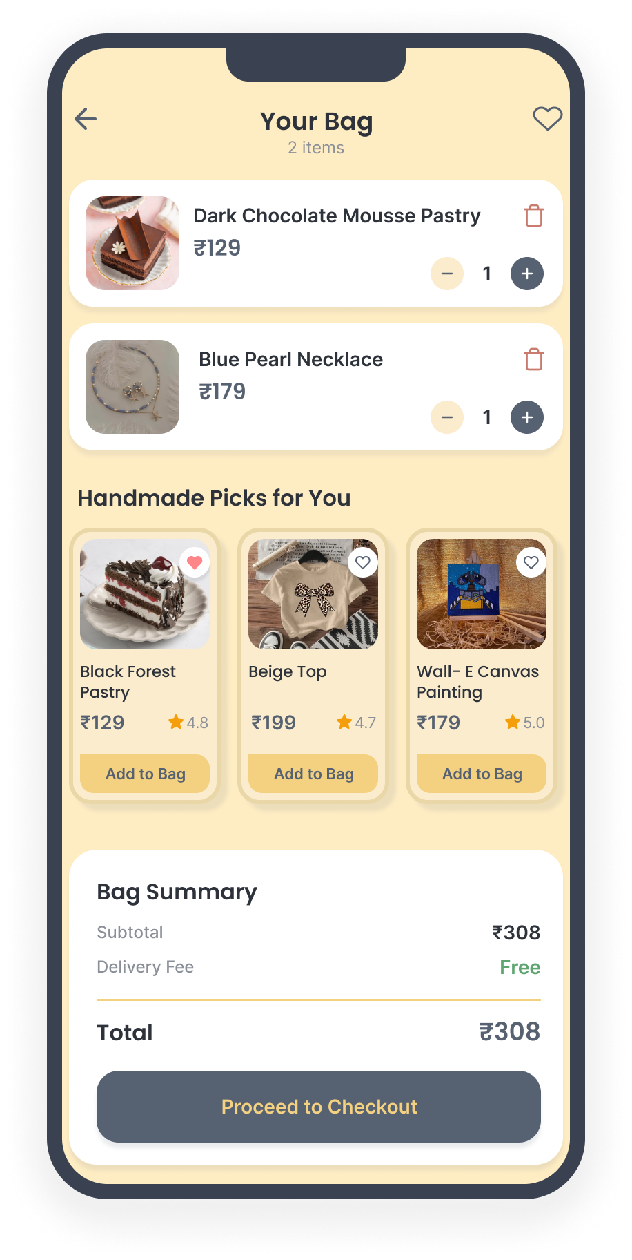 SmarKet Your Bag screen