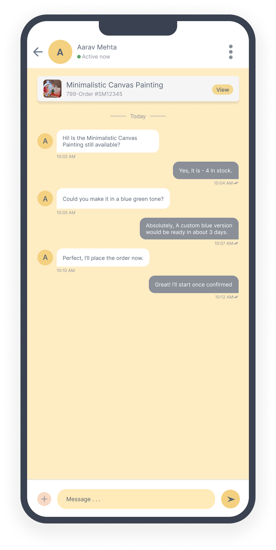 SmarKet Chat screen