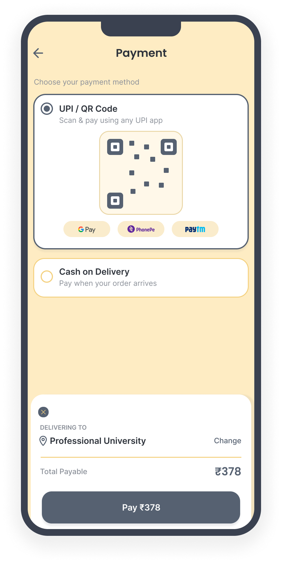 SmarKet Payment screen