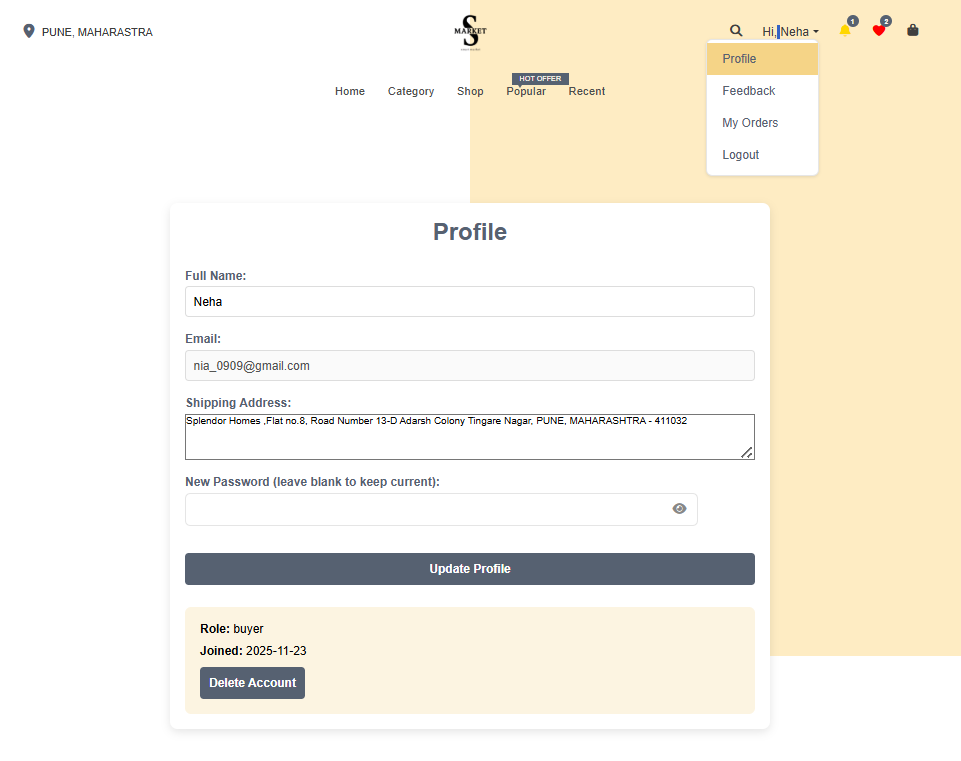 Profile Page